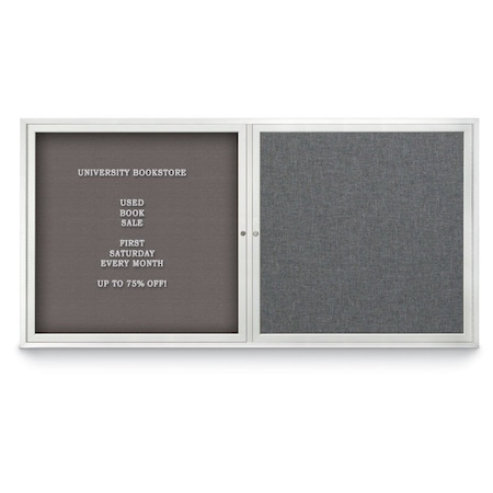 United Visual Products Corkboard, 18"x24", Medium Grey/Black UV429HPLUS-BLACK-MEDGRY